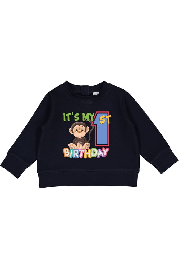 Monkey First Birthday Baby Sweatshirt