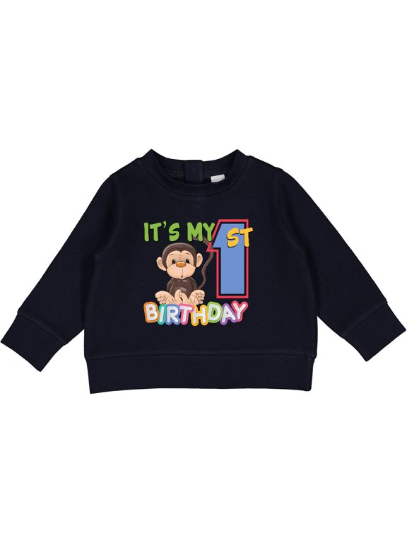 Monkey First Birthday Baby Sweatshirt