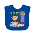 thumbnail image 1 of Inktastic Monkey First Birthday Boys or Girls Baby Bib, 1 of 4