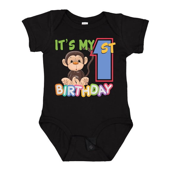 Inktastic Monkey First Birthday Boys or Girls Baby Bodysuit