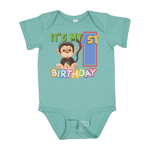 Inktastic Monkey First Birthday Boys or Girls Baby Bodysuit