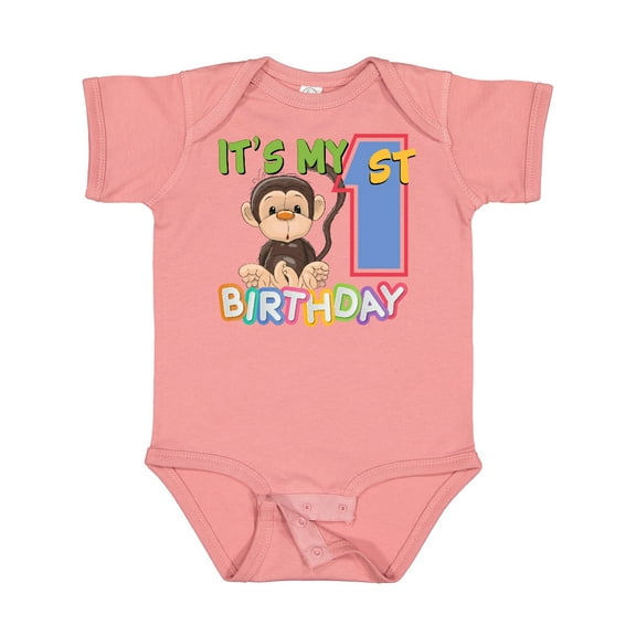 Inktastic Monkey First Birthday Boys or Girls Baby Bodysuit
