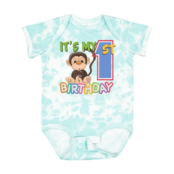 Inktastic Monkey First Birthday Boys or Girls Baby Bodysuit