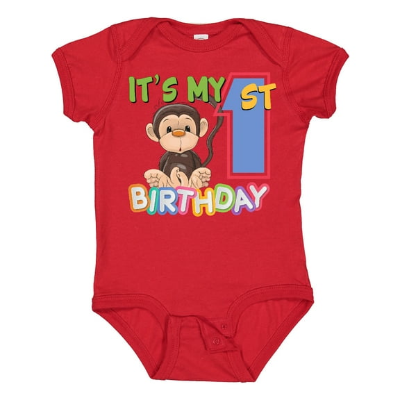 Inktastic Monkey First Birthday Boys or Girls Baby Bodysuit
