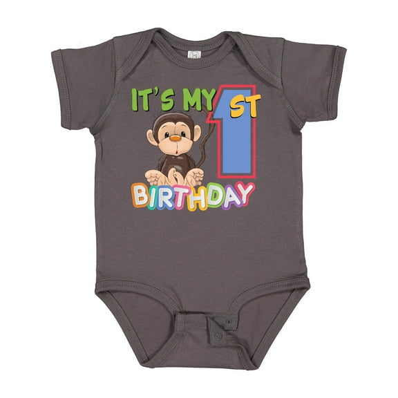Inktastic Monkey First Birthday Boys or Girls Baby Bodysuit