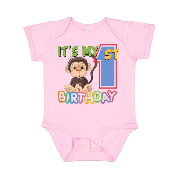 Inktastic Monkey First Birthday Boys or Girls Baby Bodysuit
