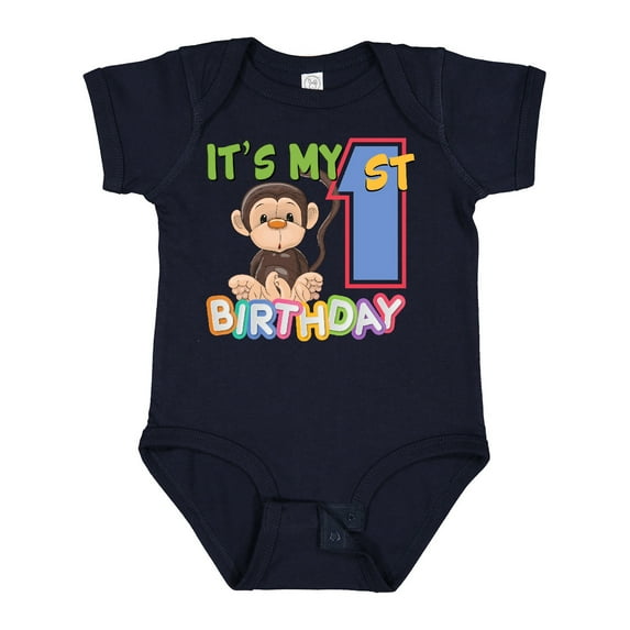 Inktastic Monkey First Birthday Boys or Girls Baby Bodysuit
