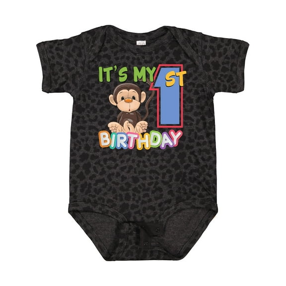 Inktastic Monkey First Birthday Boys or Girls Baby Bodysuit