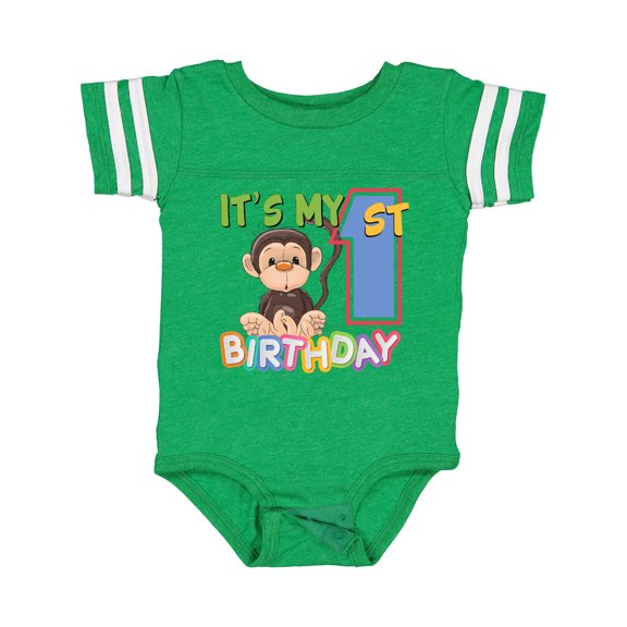Inktastic Monkey First Birthday Boys or Girls Baby Bodysuit