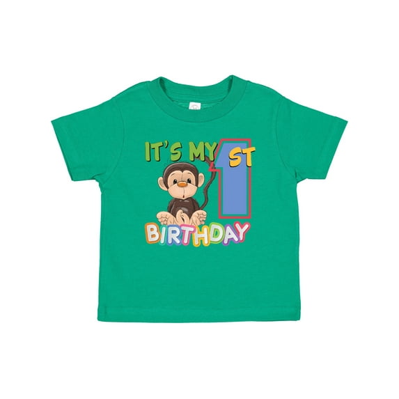 Inktastic Monkey First Birthday Boys or Girls Baby T-Shirt