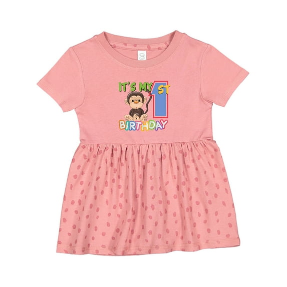 Inktastic Monkey First Birthday Girls Baby Dress