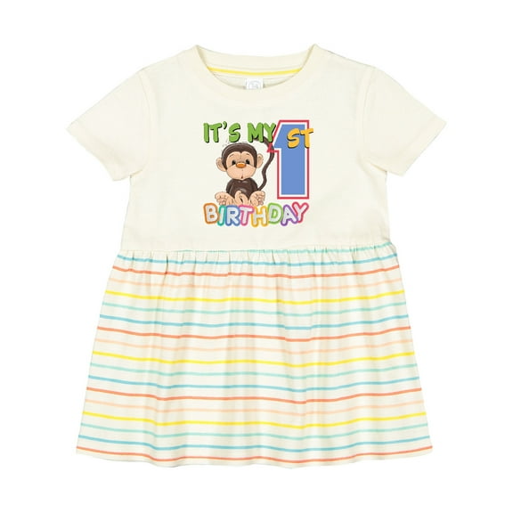 Inktastic Monkey First Birthday Girls Baby Dress
