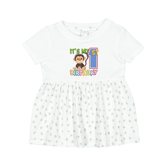 Inktastic Monkey First Birthday Girls Baby Dress