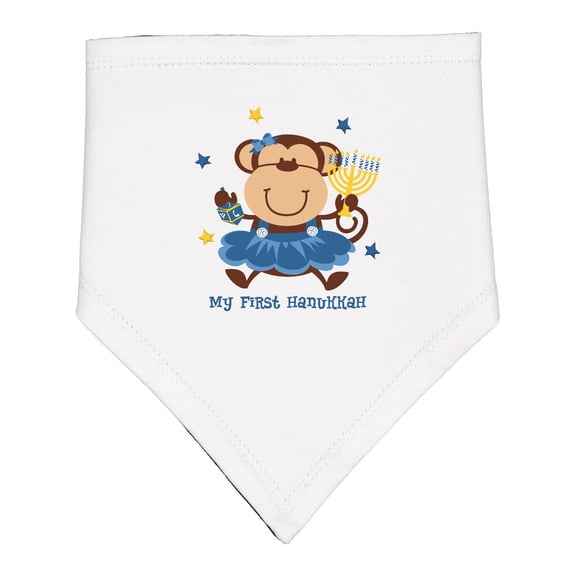 Inktastic Monkey Girl 1st Hanukkah Baby Bandana Bib