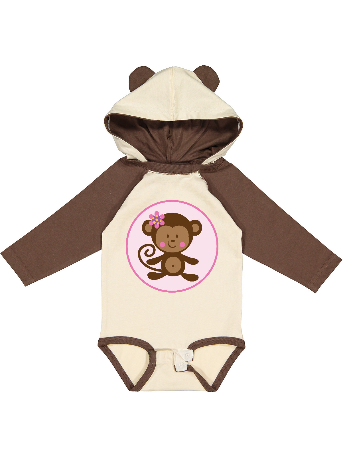 Inktastic Monkey Girl Girls Long Sleeve Baby Bodysuit - image 1 of 4