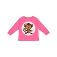 thumbnail image 1 of Inktastic Monkey Girl Girls Long Sleeve Toddler T-Shirt, 1 of 5