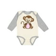 thumbnail image 1 of Inktastic Monkey Girls Long Sleeve Baby Bodysuit, 1 of 5