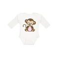 thumbnail image 1 of Inktastic Monkey Girls Long Sleeve Baby Bodysuit, 1 of 5