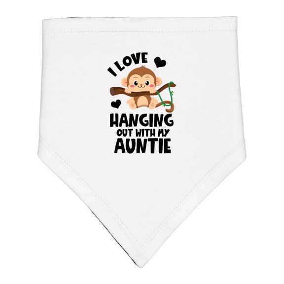 Inktastic Monkey I Love Hanging out with My Auntie Baby Bandana Bib