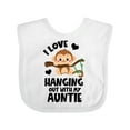 thumbnail image 1 of Inktastic Monkey I Love Hanging out with My Auntie Boys or Girls Baby Bib, 1 of 4