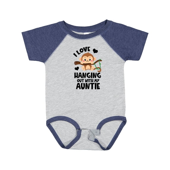 Inktastic Monkey I Love Hanging out with My Auntie Boys or Girls Baby Bodysuit