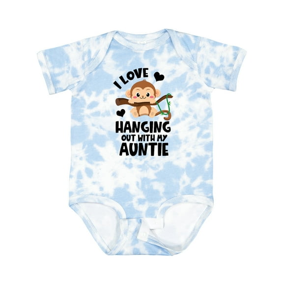 Inktastic Monkey I Love Hanging out with My Auntie Boys or Girls Baby Bodysuit