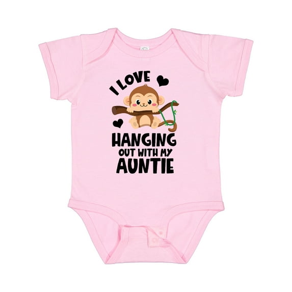 Inktastic Monkey I Love Hanging out with My Auntie Boys or Girls Baby Bodysuit