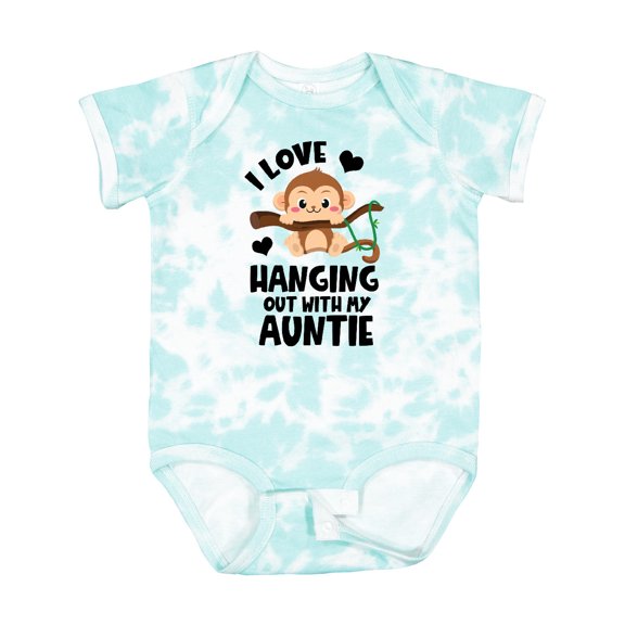 Inktastic Monkey I Love Hanging out with My Auntie Boys or Girls Baby Bodysuit