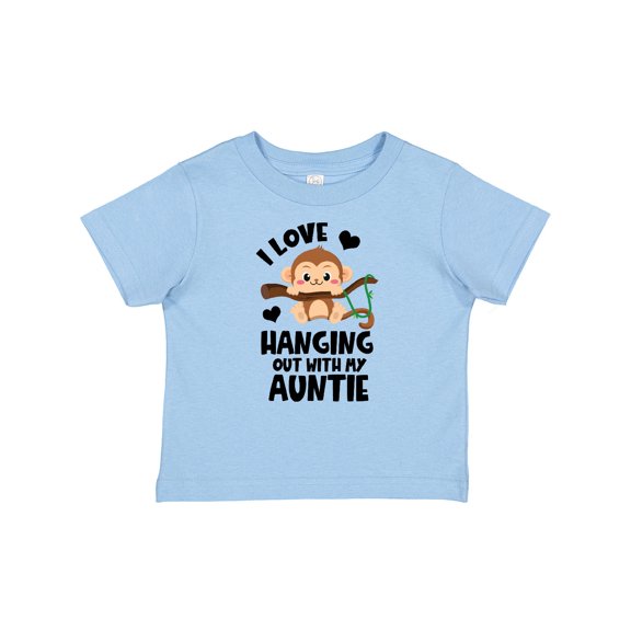 Inktastic Monkey I Love Hanging out with My Auntie Boys or Girls Baby T-Shirt