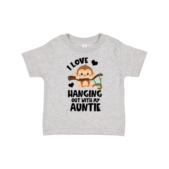 Inktastic Monkey I Love Hanging out with My Auntie Boys or Girls Toddler T-Shirt