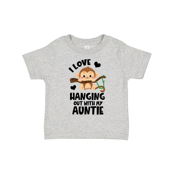 Inktastic Monkey I Love Hanging out with My Auntie Boys or Girls Toddler T-Shirt