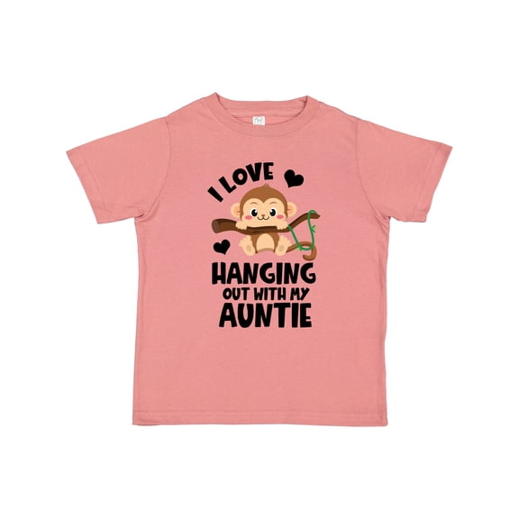 Inktastic Monkey I Love Hanging out with My Auntie Boys or Girls Toddler T-Shirt