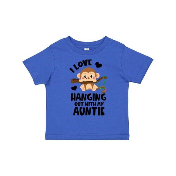 Inktastic Monkey I Love Hanging out with My Auntie Boys or Girls Toddler T-Shirt
