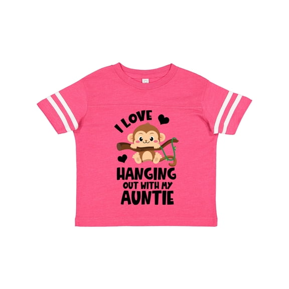Inktastic Monkey I Love Hanging out with My Auntie Boys or Girls Toddler T-Shirt