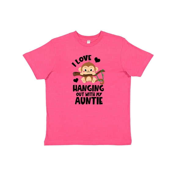 Inktastic Monkey I Love Hanging out with My Auntie Youth T-Shirt