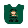 thumbnail image 1 of Inktastic Monkey I Love Hanging out with My Brother Boys or Girls Baby Bib, 1 of 4