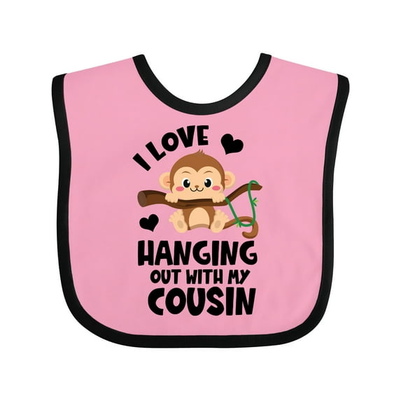 Inktastic Monkey I Love Hanging out with My Cousin Boys or Girls Baby Bib
