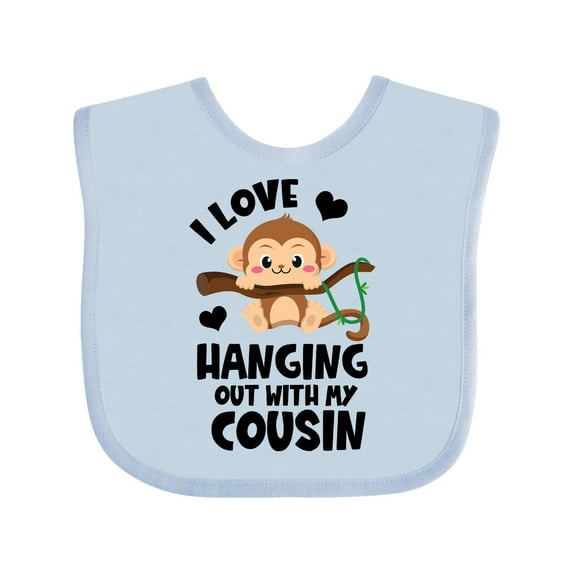 Inktastic Monkey I Love Hanging out with My Cousin Boys or Girls Baby Bib