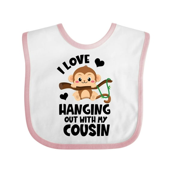 Inktastic Monkey I Love Hanging out with My Cousin Boys or Girls Baby Bib