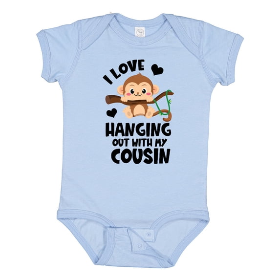Inktastic Monkey I Love Hanging out with My Cousin Boys or Girls Baby Bodysuit