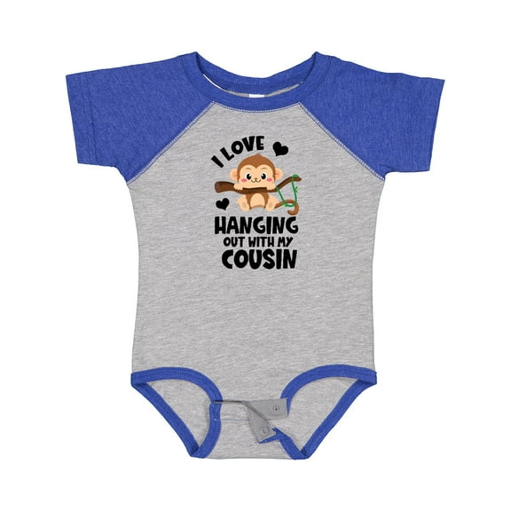 Inktastic Monkey I Love Hanging out with My Cousin Boys or Girls Baby Bodysuit