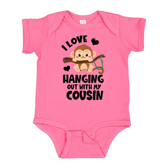 Inktastic Monkey I Love Hanging out with My Cousin Boys or Girls Baby Bodysuit