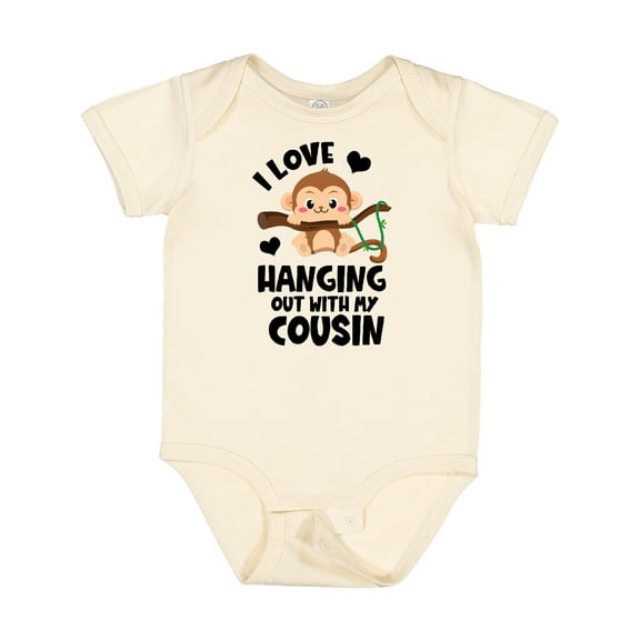 Inktastic Monkey I Love Hanging out with My Cousin Boys or Girls Baby Bodysuit
