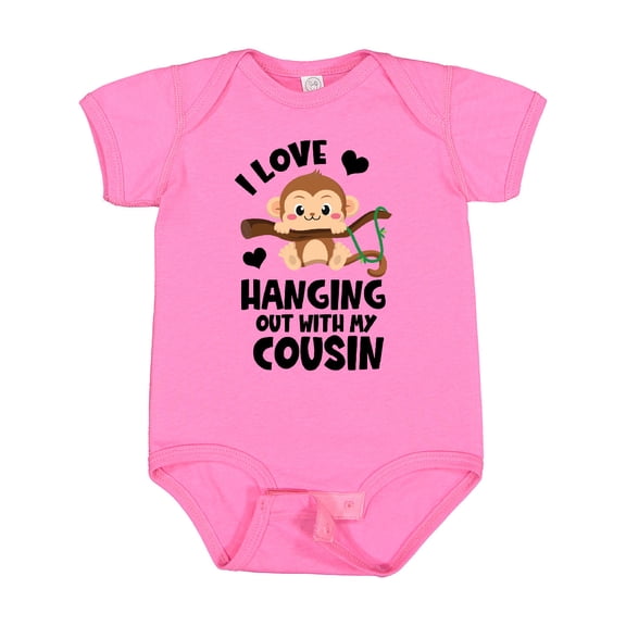 Inktastic Monkey I Love Hanging out with My Cousin Boys or Girls Baby Bodysuit