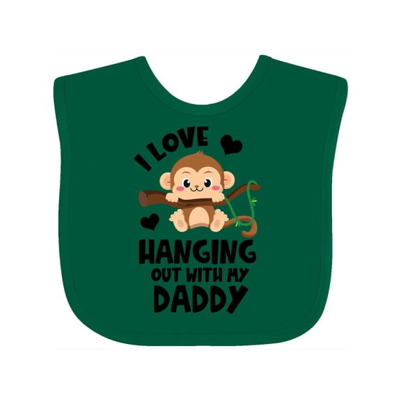 Inktastic Monkey I Love Hanging out with My Daddy Boys or Girls Baby Bib