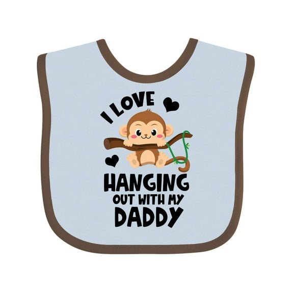 Inktastic Monkey I Love Hanging out with My Daddy Boys or Girls Baby Bib