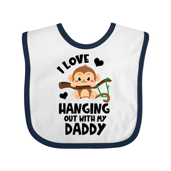 Inktastic Monkey I Love Hanging out with My Daddy Boys or Girls Baby Bib