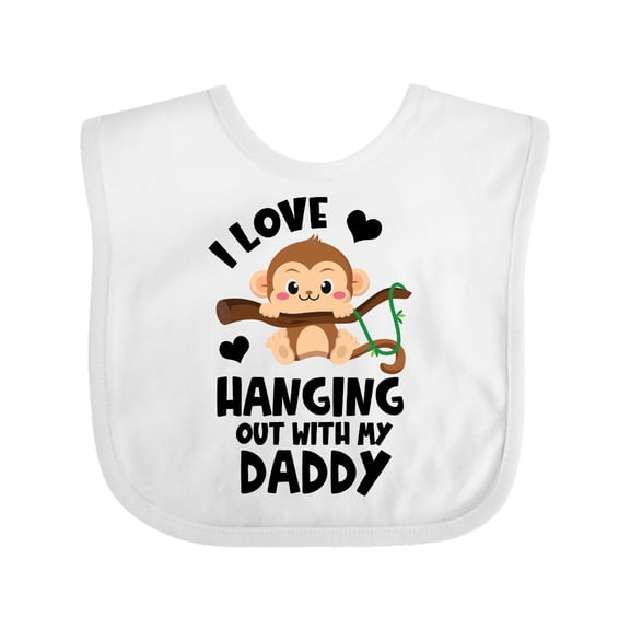 Inktastic Monkey I Love Hanging out with My Daddy Boys or Girls Baby Bib