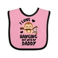 thumbnail image 1 of Inktastic Monkey I Love Hanging out with My Daddy Boys or Girls Baby Bib, 1 of 4