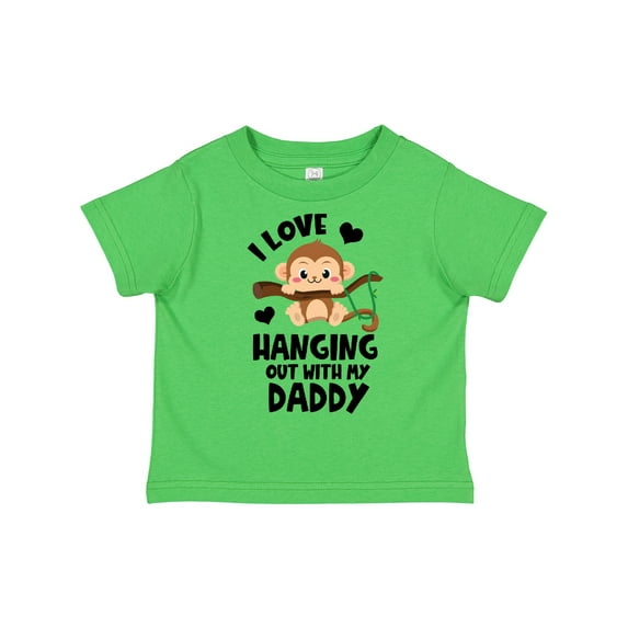 Inktastic Monkey I Love Hanging out with My Daddy Boys or Girls Toddler T-Shirt